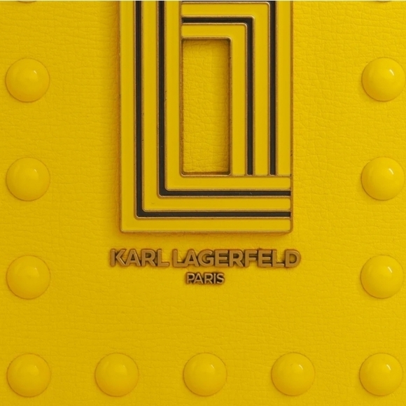 💛🔹️ Karl Lagerfeld🔹️ Paris Simone dots Crossbody, yellow aspen NWT - Picture 3 of 4